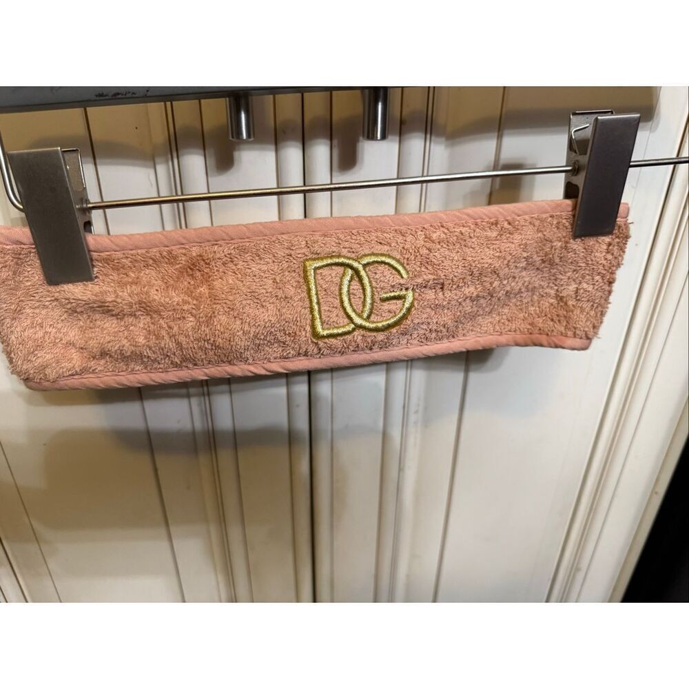 Dolce & Gabbana Womens Embroidered Logo Skincare Terry Cloth Headband Pink OS